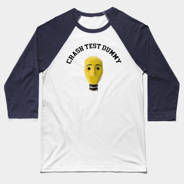 Crash Test Dummy Yellow Head with Safety Mark Background Baseball T-Shirt by ActivLife